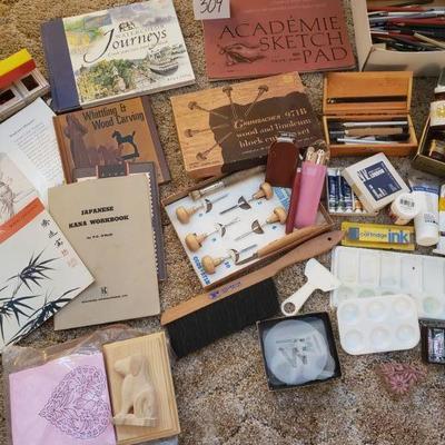 Lot 309: Large Lot of Art Supplies 