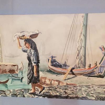 Lot 313: Signed Watercolor 
