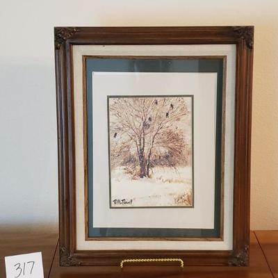 Lot 317: Original Watercolor by Ron McDowell in A Beautiful Old Frame