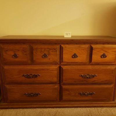 Lot 327: Wood long Dresser