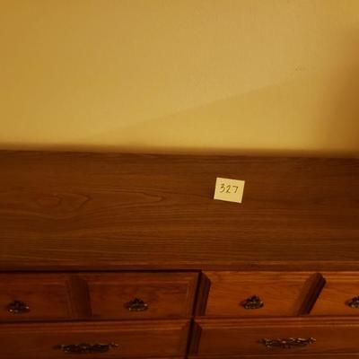 Lot 327: Wood long Dresser