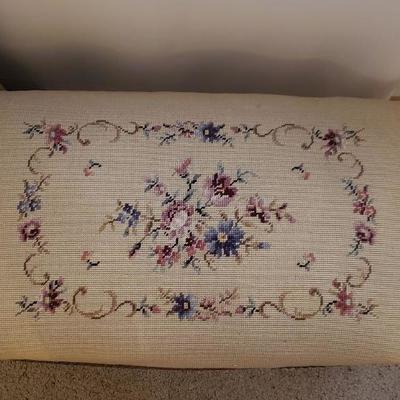 Lot 331: Antique Needlepoint Bench