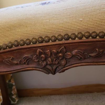 Lot 331: Antique Needlepoint Bench