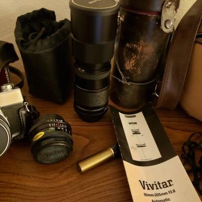 Lot 335: Vintage 35mm Minolta Camera plus 2 Other Lens