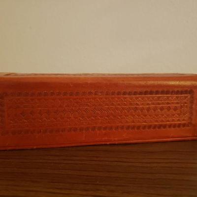 Lot 337: Vintage Tooled Leather Mayan Calendar & Pacal Box