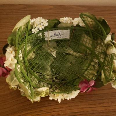 Lot 339: Vintage Floral Hat And Head/Hatband