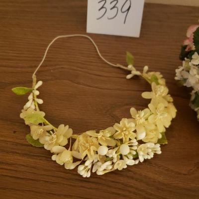 Lot 339: Vintage Floral Hat And Head/Hatband