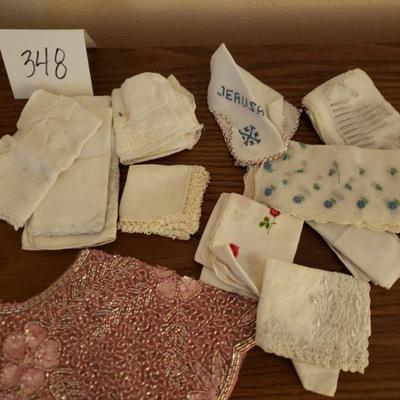 Lot 348: Vintage Handkerchief & Beaded Collar Lot