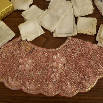 Lot 348: Vintage Handkerchief & Beaded Collar Lot