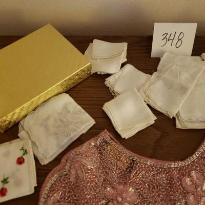 Lot 348: Vintage Handkerchief & Beaded Collar Lot