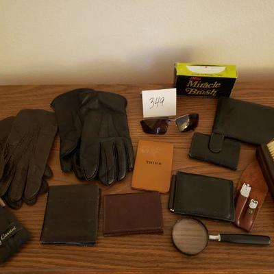 Lot 349: Men's Gloves, Wallet, ect.