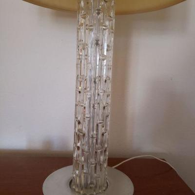 Lot 370: Mid Century Glass Bamboo Lamp #1