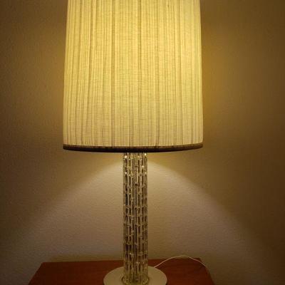Lot 370: Mid Century Glass Bamboo Lamp #1
