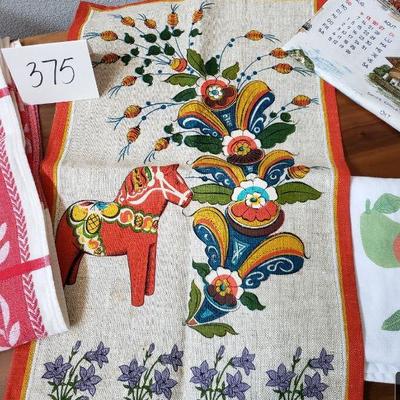 Lot 375: Mid Century Tea Towels 