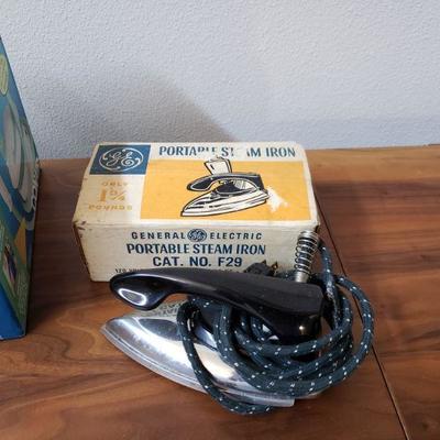 Lot 380: New Fabric Steam & Vintage Travel Iron