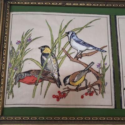 Lot 386: Vintage Needlepoint Bird Picture 