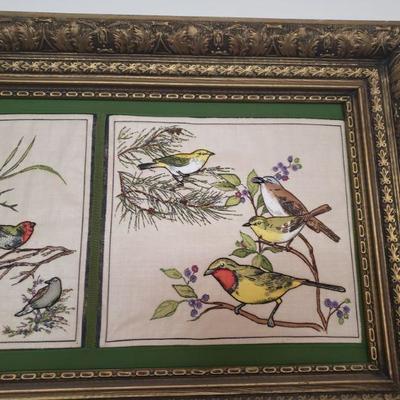 Lot 386: Vintage Needlepoint Bird Picture 