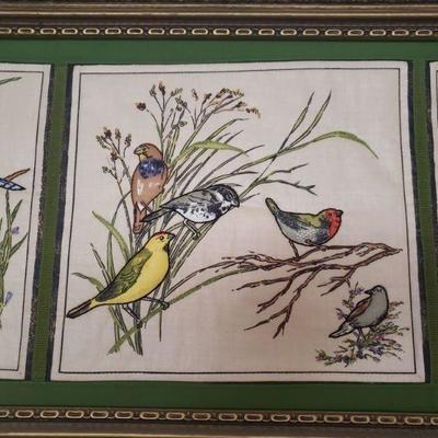 Lot 386: Vintage Needlepoint Bird Picture 