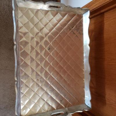 Lot 389: Vintage Metal Tray with Stand