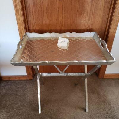Lot 389: Vintage Metal Tray with Stand