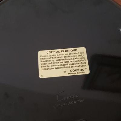 Lot 394: Couroc  Trays & Gold Chargers lot