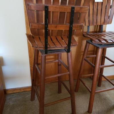 Lot 395: (2) Mid Century Barstools 