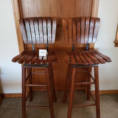 Lot 395: (2) Mid Century Barstools 