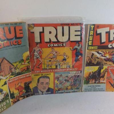 3 Issues of True Comics 1946 and 47. 