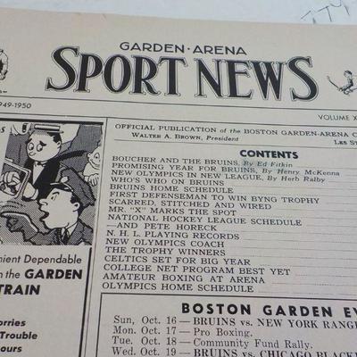 2 Boston Garden  1949 and 1950 "Sport Hockey News".