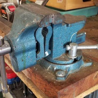 LOT #403: Vintage Blue Bench Vise