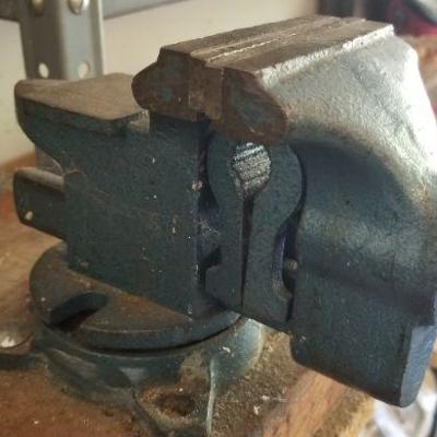 LOT #403: Vintage Blue Bench Vise