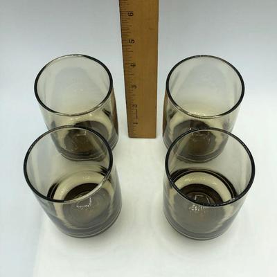 Set of 4 Libbey Tawny Brown Smoke Drinking Glasses