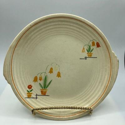 Pair of Vintage 1930s Knowles Pottery Yorktown Shaped Plates