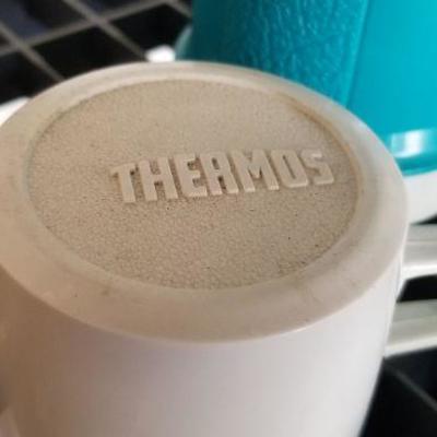LOT #412: Vintage Mid Century Blue Thermos