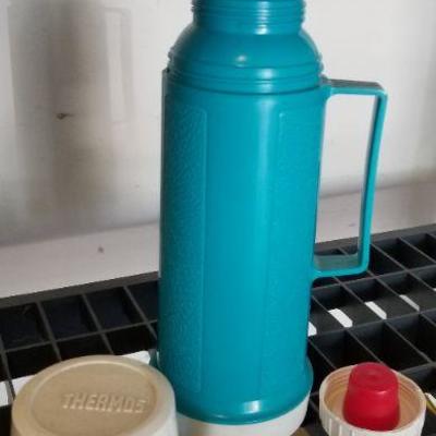 LOT #412: Vintage Mid Century Blue Thermos