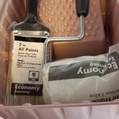 LOT #414: White Color Match Spray 80% and New Set of Paint Brush Roller and Tray