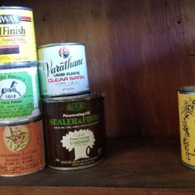LOT #419: Group of Vintage WOOD Finish Products (Most 1/2 full WOOD SEALER FULL)