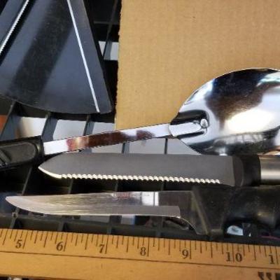 LOT #436: Box of assorted kitchen utensils