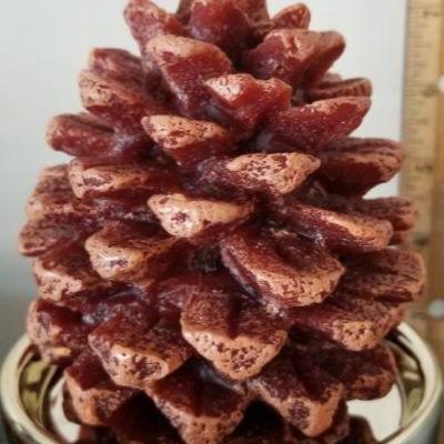LOT #441: Vintage Metal Canister, Made in Italy Candle Holder and Unused Pinecone Holiday Candle