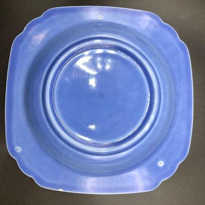 Early Unmarked Homer Laughlin Riviera Soup Bowls Mauve Blue