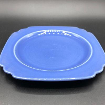 Vintage Unmarked Homer Laughlin Riviera Mauve Blue Plate