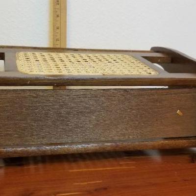 LOT #458: Vintage Woven Wicker Deco Magazine Paper Rack 