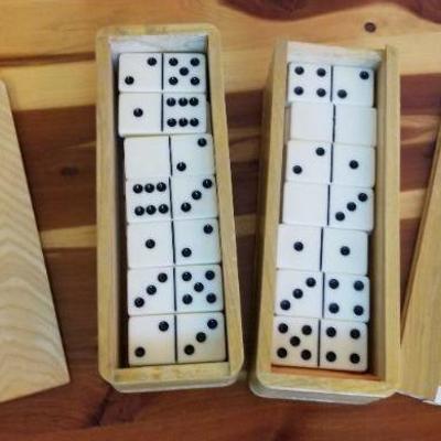 LOT #466: (2) Sets of Dominos with Wood Case
