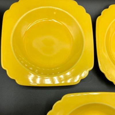 Sunshine Yellow Vintage Homer Laughlin Riviera Soup Bowls