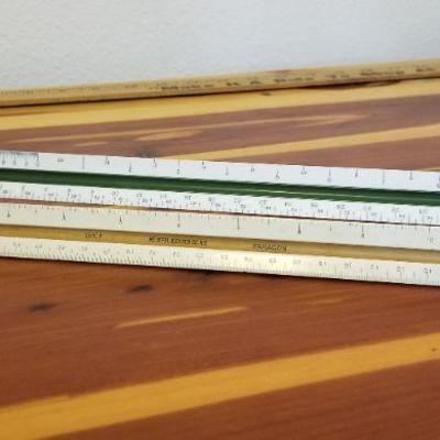 LOT #477: Pair of Vintage Tri-Sided Ruler (One is Keuffel & Esser)
