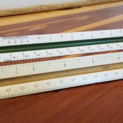 LOT #477: Pair of Vintage Tri-Sided Ruler (One is Keuffel & Esser)