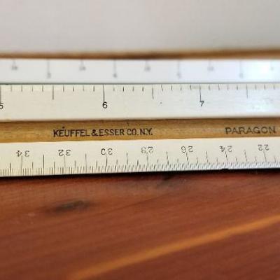 LOT #477: Pair of Vintage Tri-Sided Ruler (One is Keuffel & Esser)