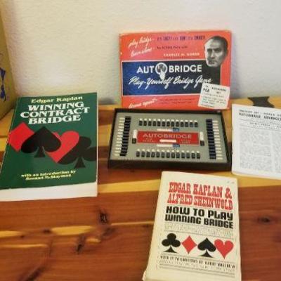 LOT #480: Vintage BRIDGE Card Game Manuals w/ Auto Bridge Game Board