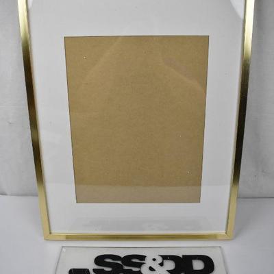 Mainstays Brushed Brass Frame 16x20 with 11x14 mat. Small scratches