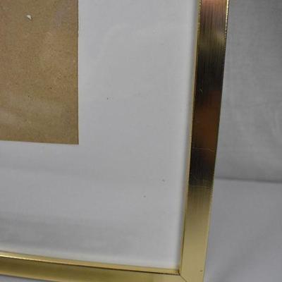 Mainstays Brushed Brass Frame 16x20 with 11x14 mat. Small scratches